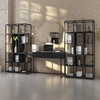 Matt Black Office Desk with Two Bookcase Set - Larsen