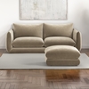 Mink Velvet 3 Seater Sofa with Matching Footstool - Bodi