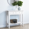 Narrow Console Table with Drawers in White - Elms