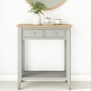 Narrow Grey and Oak Console Table with 1 Drawer - Adeline