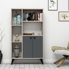 Oak and Grey Large Bookshelf with Storage - Exton