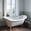 Park Royal Freestanding Bath Double Ended Roll Top White with Chrome Feet - 1750 X 740mm