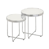 Set Of 2 Alessio End Tables Silver Frame