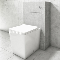 Sion Concrete Effect 500mm WC Unit with Voss Back to Wall Toilet and Concealed Cistern