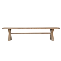 Smoked Oak Dining Bench with Cross Leg