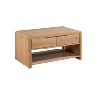 Solid Oak Coffee Table with Curved Edges - Julian Bowen