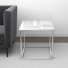 Square White Marble Effect Top Side Table with Chrome Legs - Demi