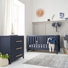 Tivoli 3-Piece Nursery Furniture Set with Cot Bed Changing Unit and Underbed Storage Drawer in Navy - Tutti Bambini
