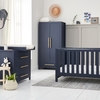 Tivoli 4-Piece Nursery Furniture Set with Cot Bed Changing Unit Wardrobe and Underbed Storage Drawer in Navy - Tutti Bam