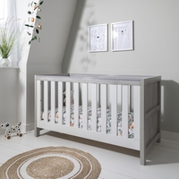 Tutti Bambini Modena Grey and White 3 in 1 Adjustable Cot Bed