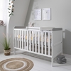 Tutti Bambini Rio White and Grey Cot Bed with Mattress and Cot Top Changer