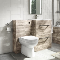 Universal Toilet and Basin Combination Unit -Grey Textured Wood- Ashford and Addison