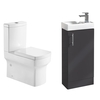 Vanity Unit with Basin White and Close Coupled Cloakroom Suite - Cranbrook