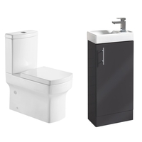 Vanity Unit with Basin White and Close Coupled Cloakroom Suite - Cranbrook
