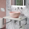 Verona 358mm Countertop Basin and Waste - Matt Pink