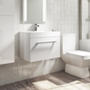 Wall Hung Vanity Unit with Basin 600mm - Single Drawer - White - Ashford