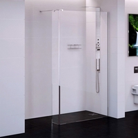 Wet Room Screen 1100 x 2000mm with Return Panel 250mm - 10mm Glass - Trinity Range