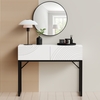 White Gloss Patterned Dressing Table with 2 Drawers - Erin