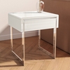 White High Gloss Side Table with Storage - Tiffany