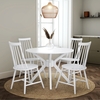 White Round Dining Set with 4 White Spindle Dining Chairs - Karie