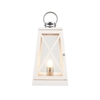 White Wash and Chrome Lantern Table Lamp