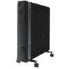 electriQ 2.5kw Black Smart WiFi Alexa Oil Filled Radiator 11 Fin 24 hour and Weekly Timer with Thermostat and Remote