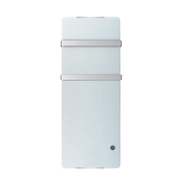 GRADE A1 - 1200W White Designer Glass Heater Wall Mounted with 2 Towel Rails and Smart WiFi Alexa - IP24 Bathroom Safe