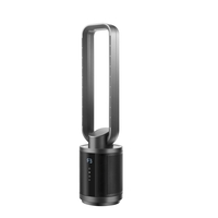 GRADE A1 - 38 inch Quiet Pure Cool Bladeless HEPA Purifying Tower Fan with Remote Control Timer and Oscillation - Black