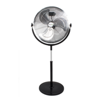 GRADE A1 - electriQ 16 High velocity Pedestal Fan with adjustable Stand - Black and Chrome