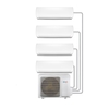 GRADE A1 - Multi-split 4-Way WiFi Ready Inverter Wall Air Conditioner System with four 9000 BTU indoor units to a single