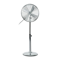 GRADE A2 - electriQ 16 Inch Chrome Pedestal Fan with Adjustable Stand and Oscillation Function