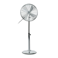 GRADE A2 - electriQ 16 Inch Chrome Pedestal Fan with Adjustable Stand and Oscillation Function