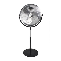 GRADE A2 - electriQ 20 Inch High velocity Pedestal Fan with adjustable Stand - Chrome