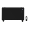 GRADE A2 - electriQ 2000W Black Designer Glass Heater Wall Mountable Low Energy with Smart WiFi Alexa - Ultra Slim only