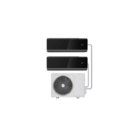 Multi-Split 24000 BTU Black Inverter Air Con with 2x 12000 BTU Indoor Units