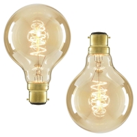 2 Pack of 40W BC B22 Vintage Filament Globe Bulb,  Tinted