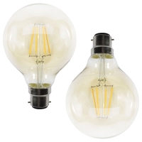 2 Pack of 4W LED BC B22 Vintage Filament Globe Bulb,  Tinted