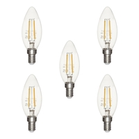 5 Pack of 4W LED Vintage Style SES E14 Candle Light Bulb,  Natural White