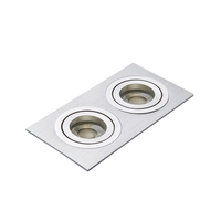 Faina Adjustable Double Squared Recessed Downlight,  Silver
