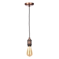 Industrial Style Black Cable Ceiling Pendant,  Antique Copper