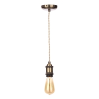 Industrial Style Champagne Cable Ceiling Pendant,  Antique Brass