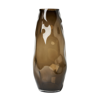Large Ombre Smoked Glass Vase,
 Smoke