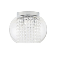 Lucia Cloche Bathroom Flush Ceiling Light,  Chrome