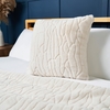 Luxury Embossed Rabbit Faux Fur Cushion,  Cream