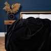 Luxury Ribbon Velvet Throw,  Black