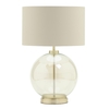 Metro Clear Glass Sphere Table Lamp,  Satin Brass and Champagne