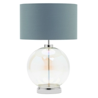 Metro Iridescent Glass Sphere Table Lamp,  Nickel and Grey