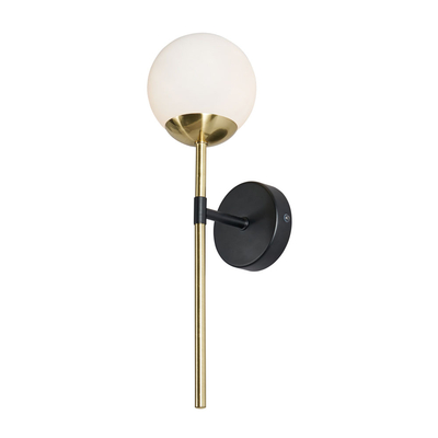 Sadie Bathroom Wall Light, 
Black and Brass