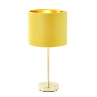 Velvet Table Lamp,  Ochre and Brass