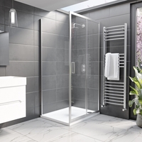 1000x800mm Rectangular Sliding Shower Enclosure with Shower Tray - Pavo